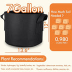 Gardzen 10-Pack 7 Gallon Grow Bags, 300G Thickened Fabric Grow Bags with Handles, Heavy Duty Aeration Plant Grow Bags
