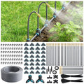 196FT 1/4" Quick-Connect Drip Irrigation System Kit, Automatic Garden Watering System with 32 Pcs Adjustable Spray Nozzles for Garden, Greenhouse, Yard, Lawn