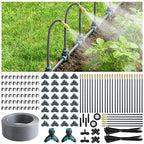 196FT 1/4" Quick-Connect Drip Irrigation System Kit, Automatic Garden Watering System with 32 Pcs Adjustable Spray Nozzles for Garden, Greenhouse, Yard, Lawn