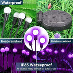 Solar Garden Lights Outdoor Waterproof, 2 Pack 16 LED Swaying Firefly Lights Outdoor Decor Light for Pathway Party Christmas Decoration, Unique Gifts for Women, Purple
