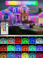 RGB Color Changing 33Ft 100LED 4th of July Fairy Lights Battery Operated, Waterproof String Lights USB Powered with Timer for Indoor & Outdoor, 18 Colors & Multicolor for Independence Day Memorial Day