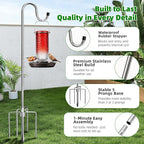 COCONUT 78 Inch Shepherds Hook for Bird Feeder, 5/8 Inch Width Heavy Duty Adjustable Outdoor Shepherd Hooks with 5-Prong Base for Lanterns Planting Hanger Weddings Decor, Silver