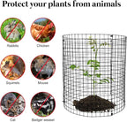 10 Pack Round Plant Protector from Animals, 12'' x 12'' Metal Plant Cages，30Pcs Metal Mesh to Keep Animals Out, Garden Protection Bunny Barricades, Wire Plant Protectors for Rabbits Chicken Duck