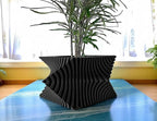 Aeon Twist Modern Planter – Black Sculptural Plant Pot for Indoor Decor Geometric Design with Drainage – Unique Home Accent for Living Room, Office, or Shelf (Black, Compact Structure: 6" x 4" WH)