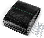 Approx. 3FT×25FT Weed Barrier Fabric,Landscape Fabric,3.2oz Weed Barrier Fabric Heavy Duty,Weed Control Garden Cloth,Woven Geotextile Fabric for Garden Beds, Underlayment, with 8 U-Securing Pegs