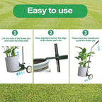 Potted Plant Mover Dolly with Flat-Free Rubber Wheels, Garden Pot Mover with Adjustable Grip, Max 200 Lbs Capacity, Plant Dolly Caddy Steel Baseplate Ergonomic Design for Carrying Heavy Pots