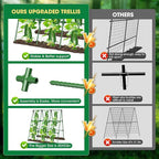 51" x 53" Cucumber Trellis for Raised Bed, A-Frame Garden Trellis for Climbing Plants Outdoor, Rust-Proof Metal Support for Tomato, Peas, Beans, Zucchini & Vines, with Netting & Clips