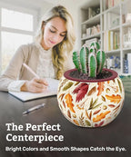 PieceRelax 3D Puzzle Planter 80 Pieces - Flower Pot - Dancing Leaves in Fall, for Mom, Home Decor Flower Pots for Indoor Cactus, Succulents Pots [K1108]