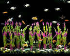 MyLifeUNIT Artificial Seaweed Water Plants for Aquarium, Plastic Fish Tank Plant Decorations 10 PCS (12 Inches Tall, Wine Red)