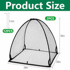 DECOHS 2 Pcs Pop-Up Mesh Plant Cover Tent, 30 x 28 x 28 Inch Garden Net Cage Guard Cover, Plant Protector Enclosure with 12 Ground Stakes for Protecting Plants Vegetable Fruit from Birds Insects