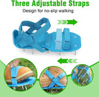 Lawn Aerator Shoes for Grass - Pre-Assembled Grass Aerator Shoes for Lawn - Soil Yard Aerator Tool for Aerating Patio Garden, Blue, Small Size
