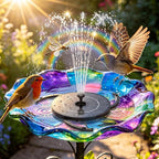 AISITIN DIY Solar Fountain Pump for Water Feature with 3.9ft Cord, Solar Bird Bath Fountain with 6 Nozzles, Solar Powered Water Floating Fountain for Bird Bath, Garden, Ponds Fish Tank, Outdoor