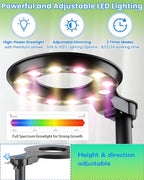 Indoor Plant Hydroponics Growing System Tower Kit with Grow light,Herb Vegetable Indoor Garden Growing System with Standing Floor Tall LED Grow Light,Height Adjustable with Timer & Metal Stand (Large)