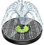 SZMP Upgraded 3.5W Full Glass Panel Solar Fountain for Bird Bath, Floating No-Installation Solar Powered Water Fountain Pump with 7 Nozzles, for Garden, Pond Decor (Black)