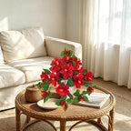 Briful Artificial Hanging Hibiscus Flowers in Pot, Tropical Faux Hibiscus Plant with Removable Decorative Planter, Red Trailing Flower Basket for Porch Patio Balcony Indoor Outdoor Home Decor