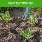 Garden Guru Hand Hoe Tiller Cultivator Tool - Carbon Steel for Ultimate Strength - Rust Resistant - Ergonomic Handle - Great for Gardening Digging Tilling Planting Cultivating Loosening (2 Pack)
