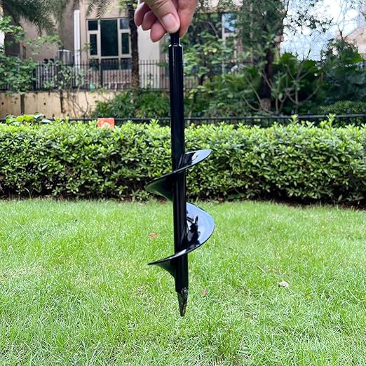Heavy Duty Auger Drill Bit, 3X Faster Planting & Digging! Hex Shank Fits All 3/8" Drills ，Garden Bulb Planter, Ice Fishing & Fence Post Hole Digger ， Carbon Steel Blade