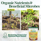 Organic Plant Food with Beneficial Microbes, Fast Acting Vegan Fertilizer for Vegetable Garden, Outdoor & Indoor Plant Fertilizer, Miracle Growth for Plants Concentrated Value 125GR Makes 30 gallons