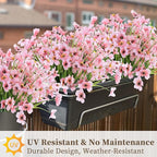 ColoPlay 24 Peach Bundles Artificial Flowers for Outdoors/Indoors Fake Flowers Plants for Indoor Outside Garden Porch Window Box Home Wedding Farmhouse