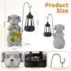 Solar Dog Garden Statue with Lantern – Waterproof Resin Outdoor Decor for Yard, Lawn, Flower Bed, Backyard, Front Yard, Patio, Balcony – Gift for Dog Lovers