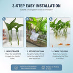 2 Pack Hanging Aquarium Plant Holder – 7-Hole Fish Tank Plant Pot for Pothos & Aquatic Plants, Floating Plant Corral, Aquascape Decor, Rim Plant Holder (Transparent)