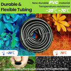 Bonviee 1/2" Irrigation Tubing with 4 Packs 6-Way Connectors - 50FT Drip Irrigation Tubing Ideal for Garden Irrigation System or as Blank Distribution Hose for Any Project