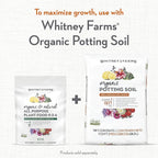 Whitney Farms Organic & Natural All Purpose Plant Food 9-2-6 - Fertilizer for Vegetable Garden, Flower Garden, In-Ground, Raised Bed, & Container Vegetables, Flowers, Fruits, and Herbs, 4 lb.