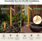 36'' Natural Bamboo Fountain Kit with Adjustable Split-Resistant Spout Quiet Pump and Tubing Japanese Water Feature for Zen Outdoor Patios Landscaping Garden Decor (Traditional)