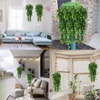 Hanging Fake Plants,4 Pcs Faux Eucalyptus Leaf Greenery Vine Plant Faux Plants Fake Ivy Room Decor Home Garden Wedding Party Indoor Outdoor Decorations (Vine)