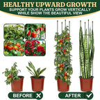 Round Heavy Duty Tomato Cage - 55 Inch Steel Core Plastic Coated Garden Trellis, 4-Post Rustproof Plant Support for Tomato/Cucumber/Beans, No Tools Snap Assembly, Spare Parts Available