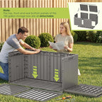 Devoko 100 Gallon Outdoor Storage Box, Waterproof Resin Deck Box for Patio Furniture, Lockable Container for Garden Cushions & Pool Supplies (Light Brown, 100 Gallon)