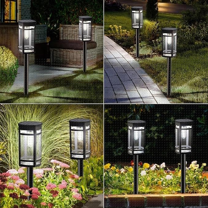 EXCMARK 16 Pack Solar Lights Outdoor Waterproof for Garden Pathway Walkway Driveway Yard Lawn Decorative Landscape Lighting. (Cool White Light, 16)