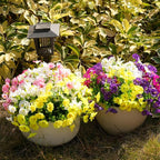 Fanfantoey Artificial Silk Morning Glory Faux Flowers for Porch Patio Gardens Home Decor, 4 Mixed