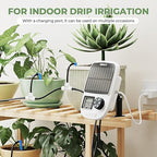HIRALIY Solar Automatic Drip Irrigation System, Solar Powered Watering Device with Timer for Pots Plants, Drip Emitter Stake, with USB Port, for Indoor Irrigation Kit