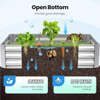 Quictent Raised Garden Bed Galvanized Raised Beds for Gardening Vegetables with Cover 6x3x2 ft Tall Metal Planter Box Outdoor Use (Green)