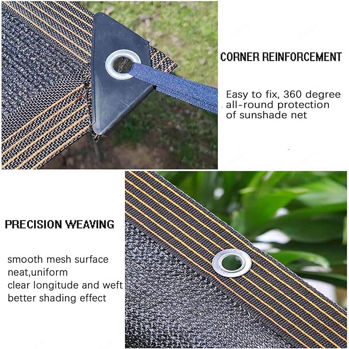Sun Shade for Garden Shade Sail Net with Grommets Mesh Tarpaulin, Reinforced Shade Netting Mesh Sunscreen for Shade Mesh Tarp, Pergola, Privacy Netting,black-5x6m