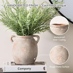 Dobbyby Ceramic Flower Small Vase 6 inch Farmhouse Rustic Vase Decorative Pottery Terracotta Vases for Home Decor Table Mantle Fireplace Living Room Bathroom Wedding Centerpiece