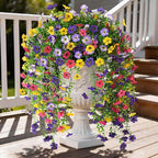 Artificial Faux Flowers Plants for Outdoor Spring Summer Decoration, 2PCS Fake Silk Daisy Flowers No Fade UV Resistant Realistic for Outside Home Planter Porch Patio Balcony Yard Decor (Mixed)