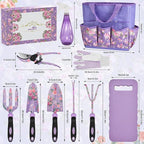 Gardening Tools, WisaKey 10 Piece Heavy Duty Purple Garden Tool Set Durable Garden Supplies Organizer Bag Garden Hand Tools Grandmother Granny Valentine's Gift for Woman
