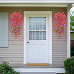 Fake Artificial Hanging Flowers for Outdoors Decoration, 2 PCS Faux UV Resistant Artificial Outdoor Flowers, Fake Plants Look Real Daisy No Fade Spring Decor for Porch Home Patio Balcony and Yard