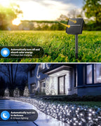 Brightown Solar Outdoor String Lights - 50 FT 120 LED Solar String Lights for Outside with 8 Lighting Modes, IP65 Waterproof Solar Outdoor Lights, Suitable for Tree Party Decor, Pure White