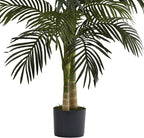 Nearly Natural 4-FT Artificial Golden Cane Palm Tree, Set of 2 Fake Palm Trees with Two Realistic Trunks and 10 Lifelike Palm Fronds, Faux Palm Plants for Indoor Home Décor with Black Nursery Planter