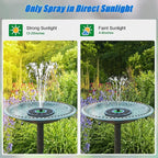 Yzert Solar Fountain Full Glass Panel No Battery, 3.5W Solar Bird Bath Fountains with 4 Fixed Rods & 7 Nozzles, Solar Fountain Pump for Bird Bath, Garden, Pond, Pool, Patio,Hummingbird
