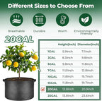 T4U 20 Gallon Grow Bags, Upgrade Fabric Grow Bags with Handles, Thickened Garden Plant Pots for Planting Vegetables, Tomato Planter, Smart Pots for Plants (5 Pack 20 Gal)
