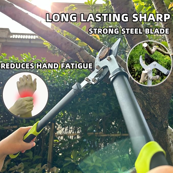 YRTSH Loppers Hedge Clippers & Pruners Combo Set 3-Piece Hedge Shears, Sharp Tree Trimmer Branch Cutter for Yard, Lawn & Garden, Professional Tree Clippers Yard Clippers for Indoor & Outdoor Gardening