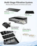 POPOSOAP Pond Waterfall Spillway 8Inch with RGB LED Lights & APP/Remote Control, 660GPH 40W Pond Spillway with 304 Stainless Steel & 9.8FT Tube for Ponds Garden Landscape Water Features-P43DS
