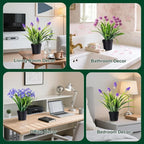 3 Pack Fake Small Plant Artificial Potted Flowers for Home Decor Fake Flower Plant Greenery Mini Faux Plant for Indoor Bedroom Living Room Office Shelf Bathroom Farmhouse Decor (Type 6)
