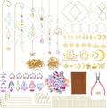 230 Pcs DIY Crystal Suncatcher Kit Lotus Style Sun Catchers Making Supplies Kit with 3 Size Tall Trellis for Potted Plants Indoor Plant Stake Suncatcher Decoration for Office Home