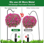 BEAU JARDIN 4 Pack Solid Shepherds Hook 65in Tall One Piece Structure No Assembly Required 1/2in Thick Heavy Duty Shepards Hook for Bird Feeders Pole Garden Outdoor Plants Lanterns Wedding Metal