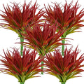 32 Pcs Artificial Grass Fake Plants 17.3in Outdoor Plants UV Resistant Greenery Stems Fake Grass for Home Window Garden Office Patio Pathway Front Porch Décor Light Green & Red